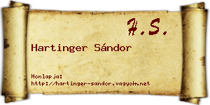 Hartinger Sándor névjegykártya
