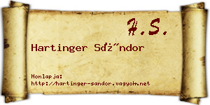 Hartinger Sándor névjegykártya