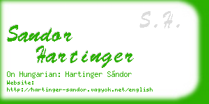 sandor hartinger business card